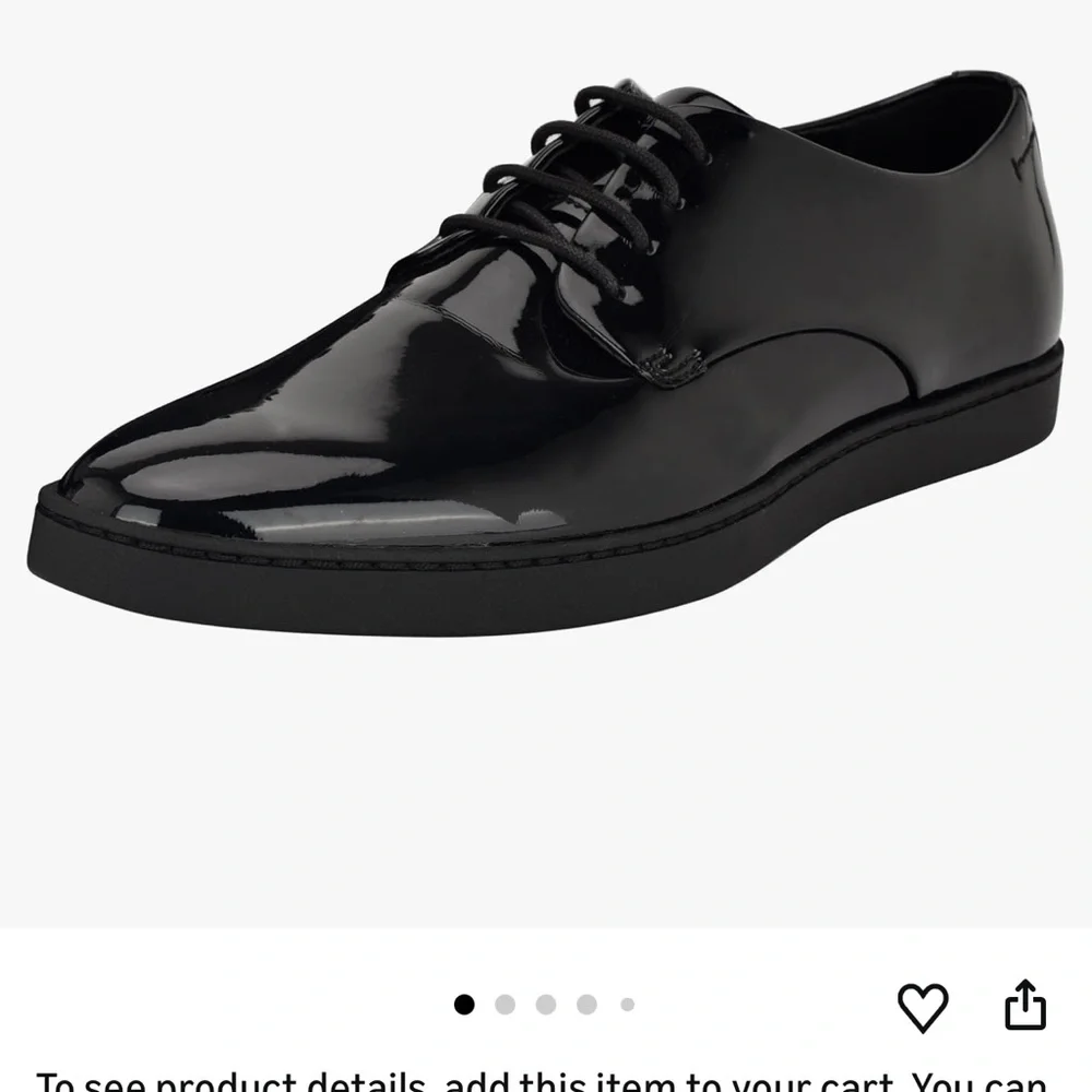 Calvin Klein Glossy Black‎ Oxfords Dress Shoes, Size 7, NWOT